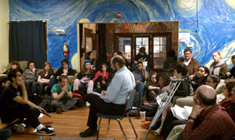  An alumni board meeting.