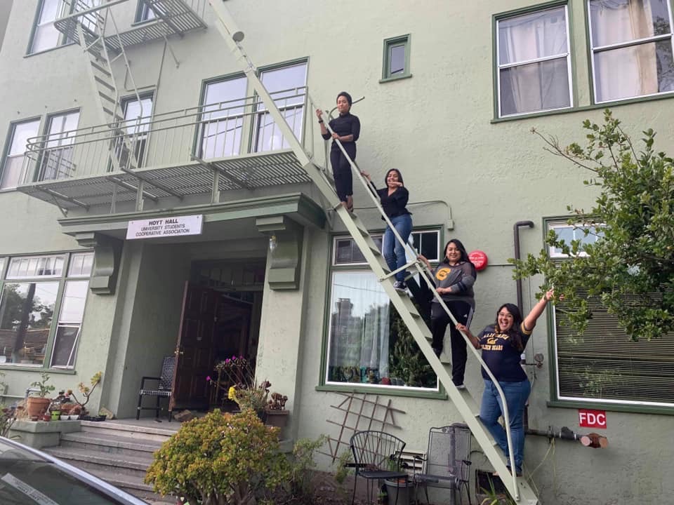 Hoyt Hall Co-Opers on the Fire Escape